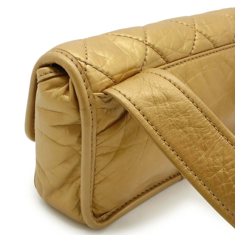 CHANEL Gold Leather Logo Shoulder Bag - Picture 5 of 9
